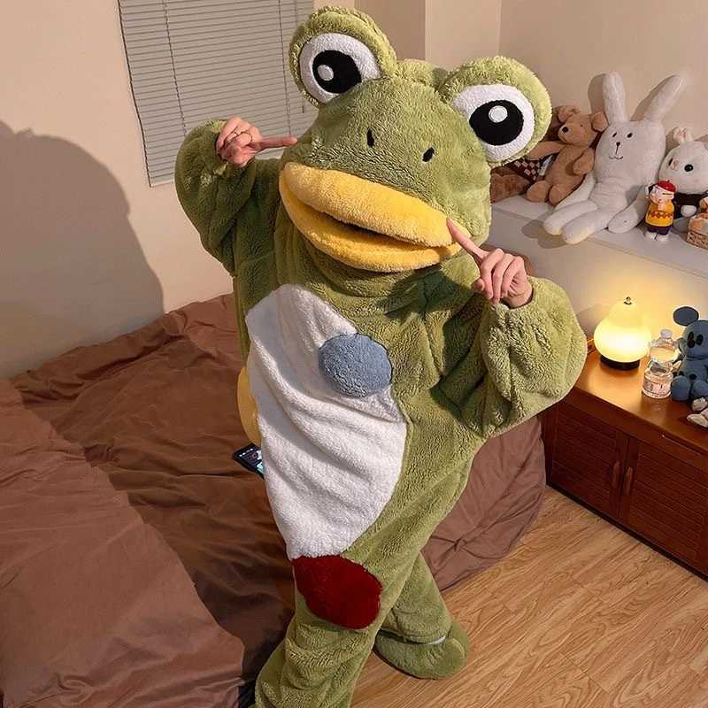 Sleep Lounge Women's Halloween Funny Frog Pajamas One-piece Coral Fleece Thick and Warm Home Wear Autumn Winter for WomenC260924 - view 3