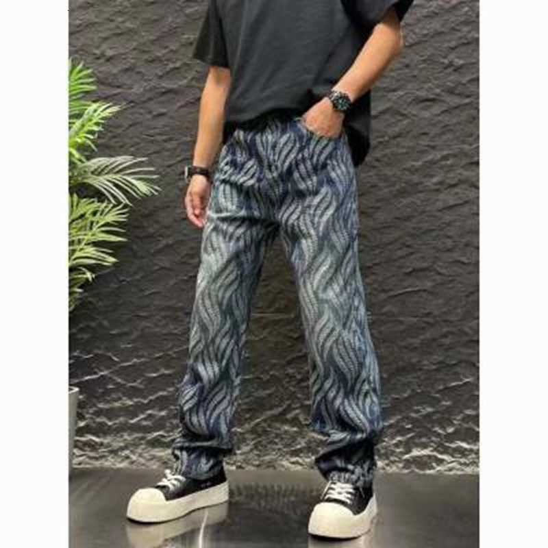 Men's Jeans Spring and Autumn European Street Style Jeans Men's Vintage Korean Embroidery Casual Harajuku Elastic Trousers H260924 - view 6