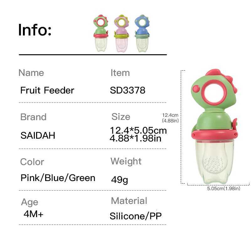 Feeding Other Baby Rotating Push-type Food Grade Silicone Fruit and Vegetable Feeder For Infants Baby Dinosaur Shape Toddlers Supplementary Food F C26 - view 5