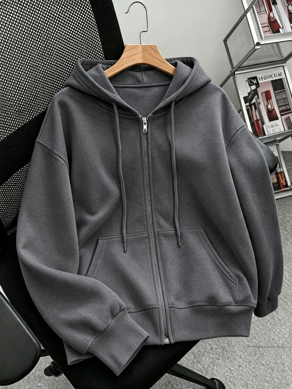 Sporty Solid Color Zipper Hoodies Womens Winter Fleece Warm Outerwear Oversized Pocket Jacket Casual Jogging Womans Hooded Coat 260924