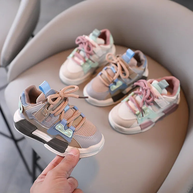 2026 Children Fresh Mesh Shoes Pink Girls Sneakers Spring Fashion Kids Shoes Gray Boys Casual Flat Heel Shoes Student F01221 260922