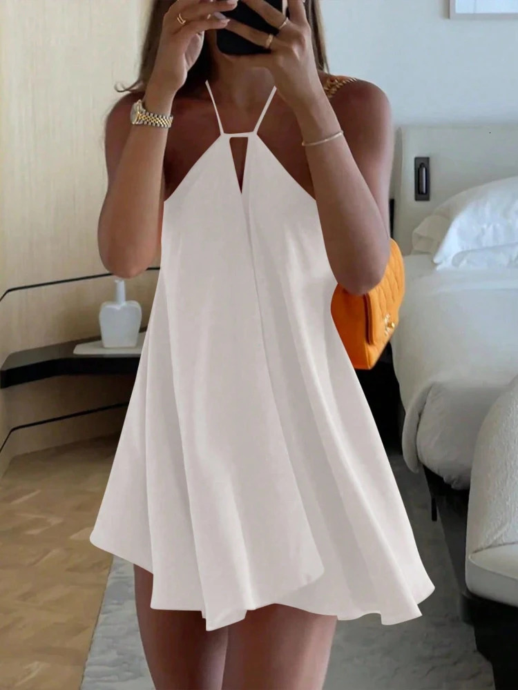 Sexy Party Off Shoulder Dresses Women's Elegant Sleeveless Hollow Out Beach Dress Backless High Street Lady Summer Vestidos 260922