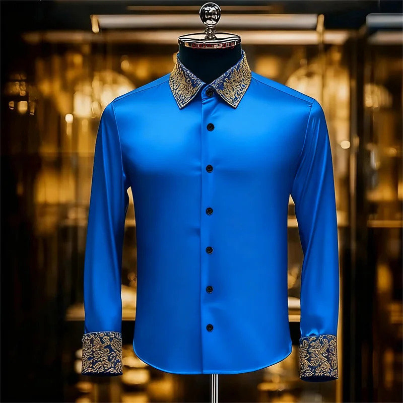 Men's Ethnic Style Exquisite Floral Shirt Formal Shirt Long-Sleeved Retro Vacation/Daily Wear Autumn Collared Shirt 260922 - view 5