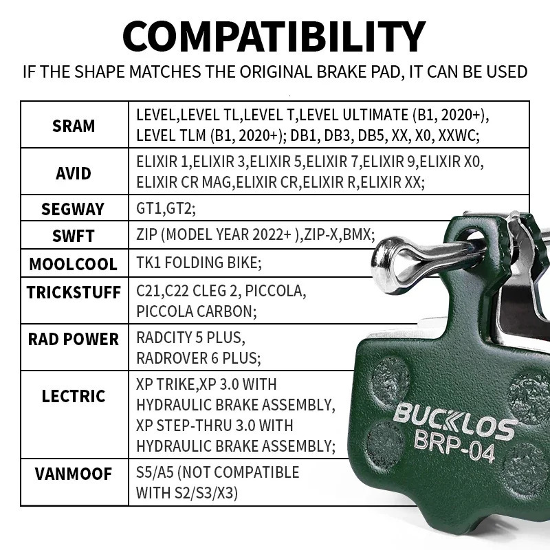 BUCKLOS Ceramic Hydarulic Disc Brake Pads For SRAM AVID 12810Pair MTB Pad Wearresistant 260923 - view 3