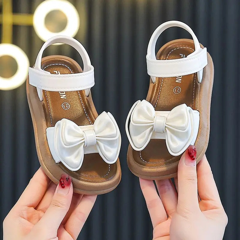 Fashionable Girls Sandals Summer Bow Princess Sandals 3-14 Years Old Students Children Outside Wearing Versatile Sandals 260923 - view 6