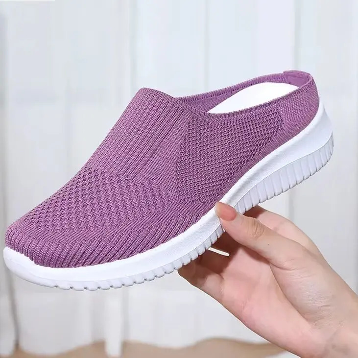 Women's Summer Shoes Plus Size Casual Single Ladies Shoes Soft Sole Cover Half Slippers Sale Shoes with 260918 - view 3