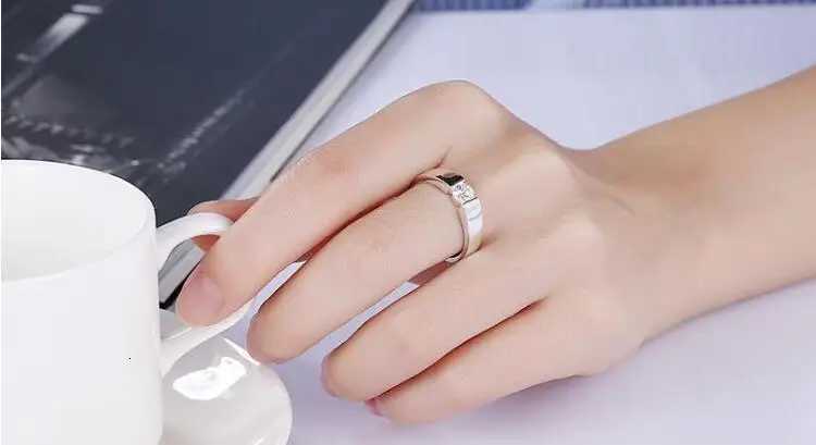 Sterling Band Rings Charm 925 Silver Rings For Women Shining crystal size 7/8/9/10 Fashion Party Gifts engagement wedding Jewelry N260924