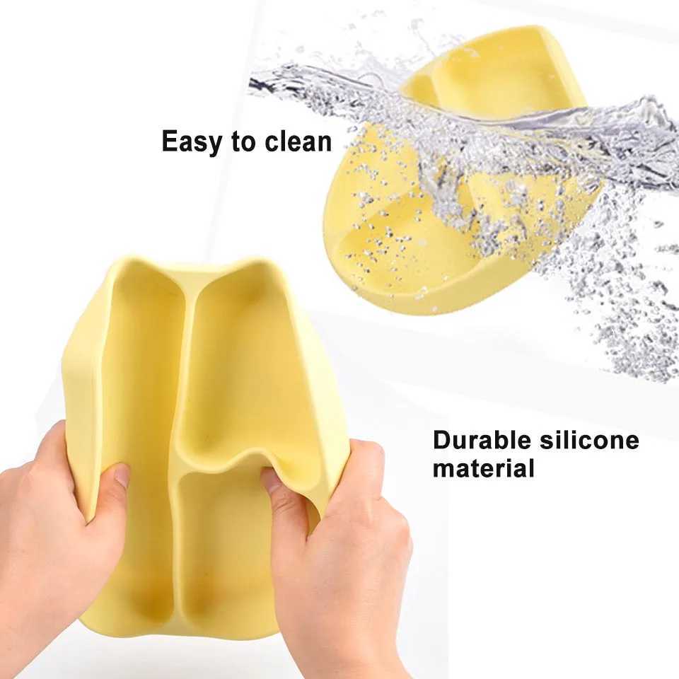 Baby Feeding Other 6Pcs/4Pcs Baby Feeding Set Silicone Tableware Custom Personalized Name Suction Plate Bowls Spoon Fork Bib First Stage Self Feed C26 - view 7