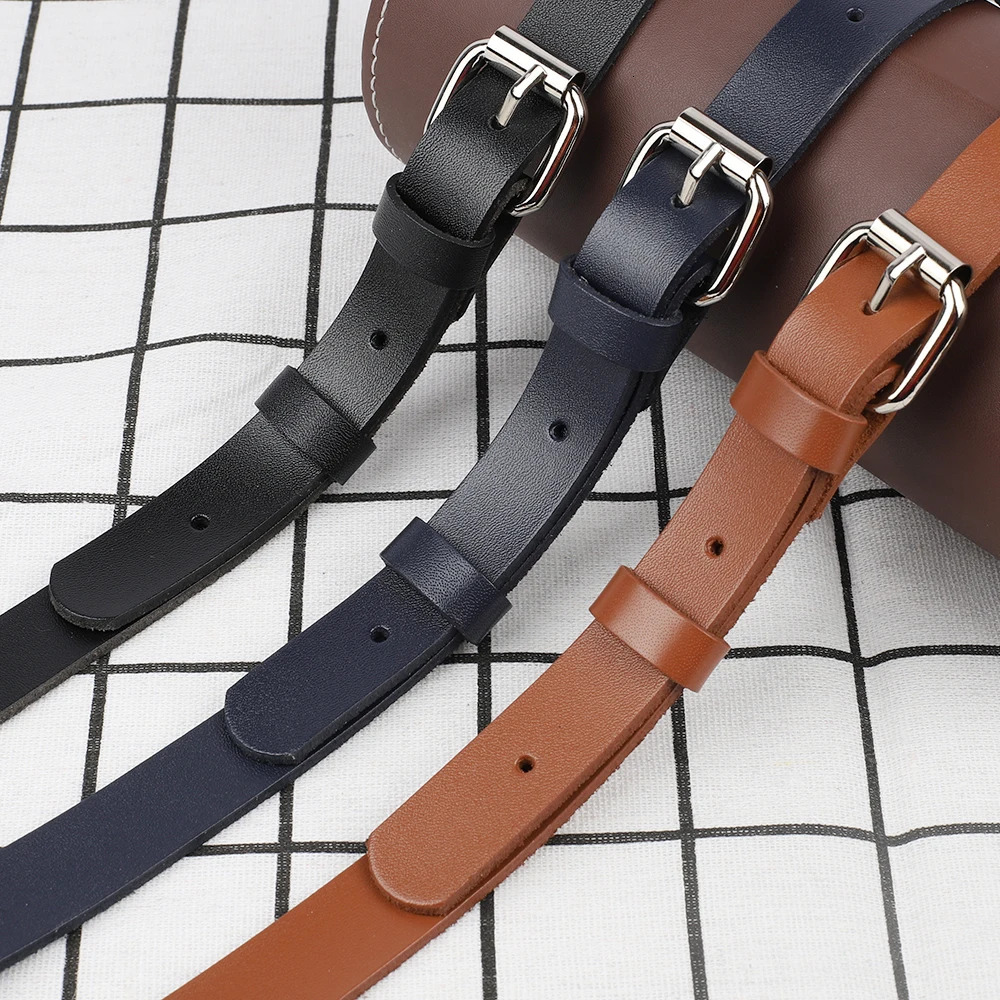 Adjustable 127cm Long Cow Leather Bag Strap Black Tan 2cm Wide Belt for Crossbody Shoulder Bag Replacement Handbag Accessories 260920 - view 5