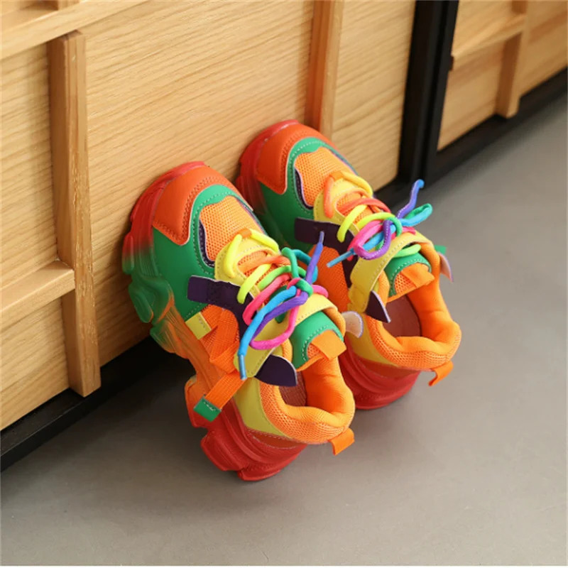 2026 Spring Children Shoes Colorful Fashion Breathable Kids Outdoor Tennis Soft Sole Sport Shoes Fashion Girls Boys Sneakers 260922 - view 4