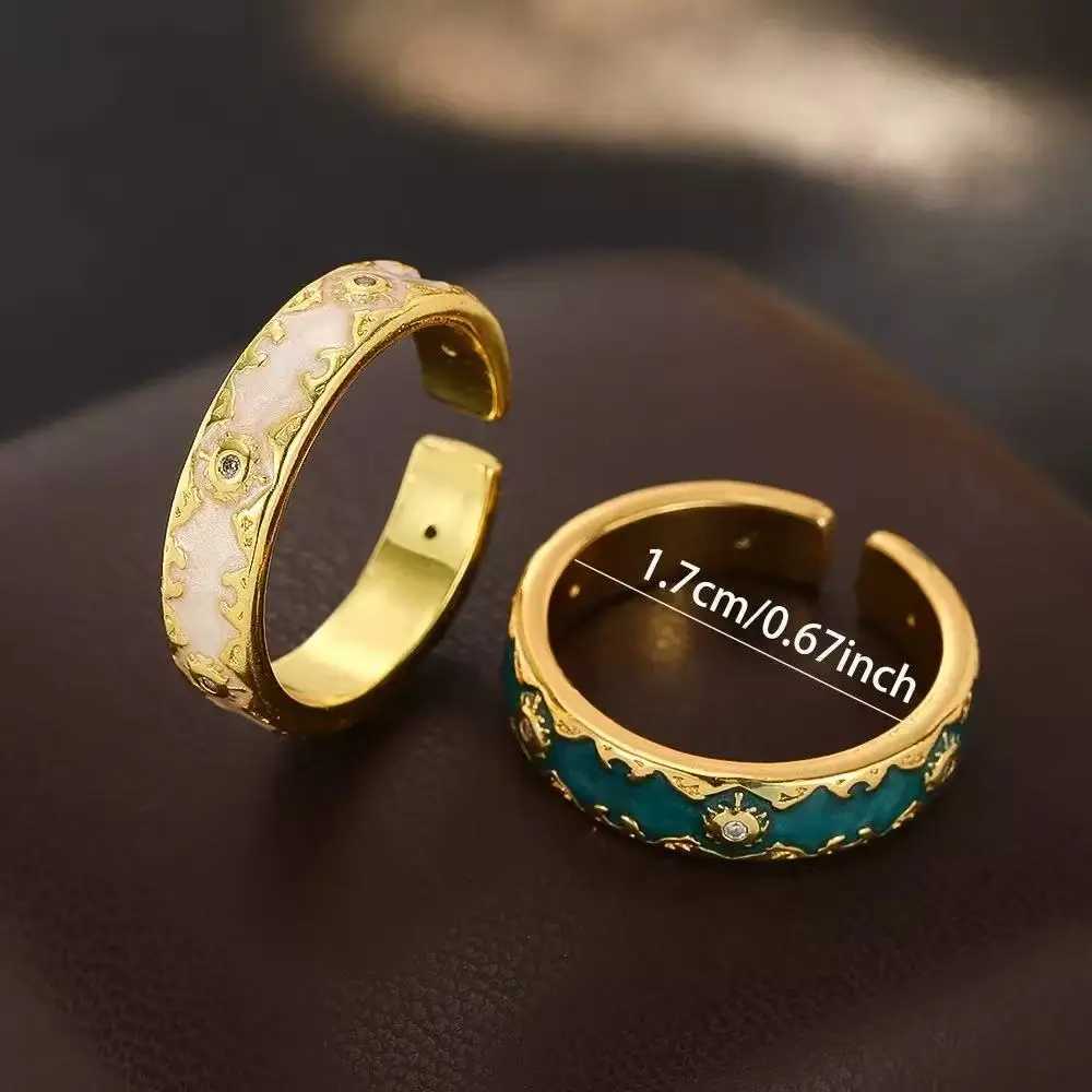 Two Band Rings Fashion Creek Full Diamond Zircon Sunflower Pendants Rotating Women's Finger Rings Fashion Daily Wear Jewelry Gifts N260924 - view 5