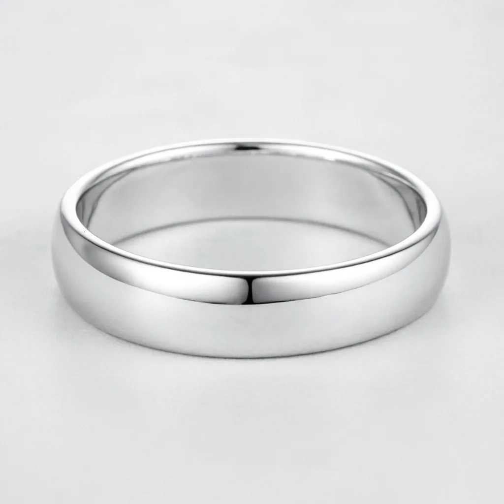 Rings 925 Sterling Silver Band Polished Dome Band Ring D VVS1 Moissanite Multi Tone Minimalist Couple Wedding Fine Jewelry For Men Women N260924 - view 5