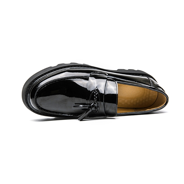 Men's leather shoes, patent leather, business casual shoes, formal business leather shoes, British style, Su style, thick soled, pointed toe, fas - view 7
