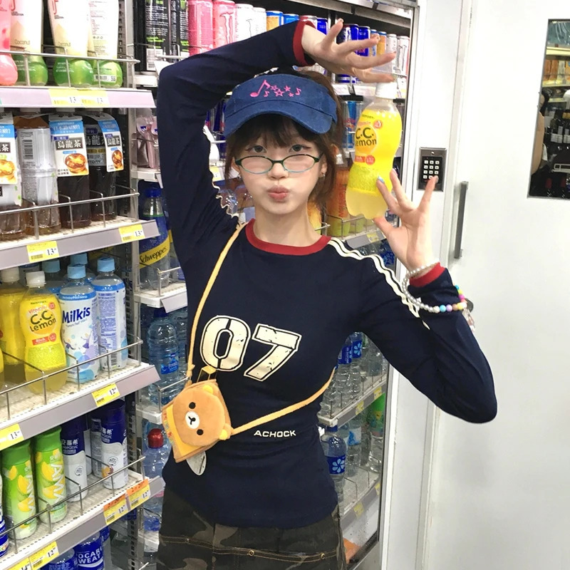 Karrram Japanese Y2k Letter Print T Shirt Vintage Harajuku Long Sleeve T-shirt American Retro Streetwear 2000s Aesthetics 260920 - view 4