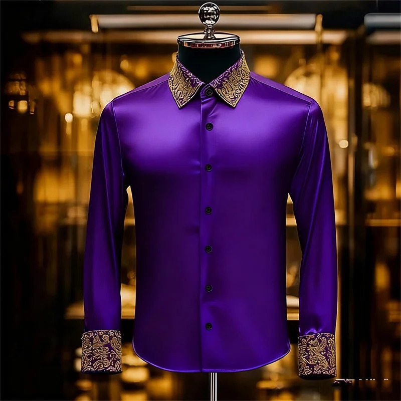 Men's Ethnic Style Exquisite Floral Shirt Formal Shirt Long-Sleeved Retro Vacation/Daily Wear Autumn Collared Shirt 260922 - view 3