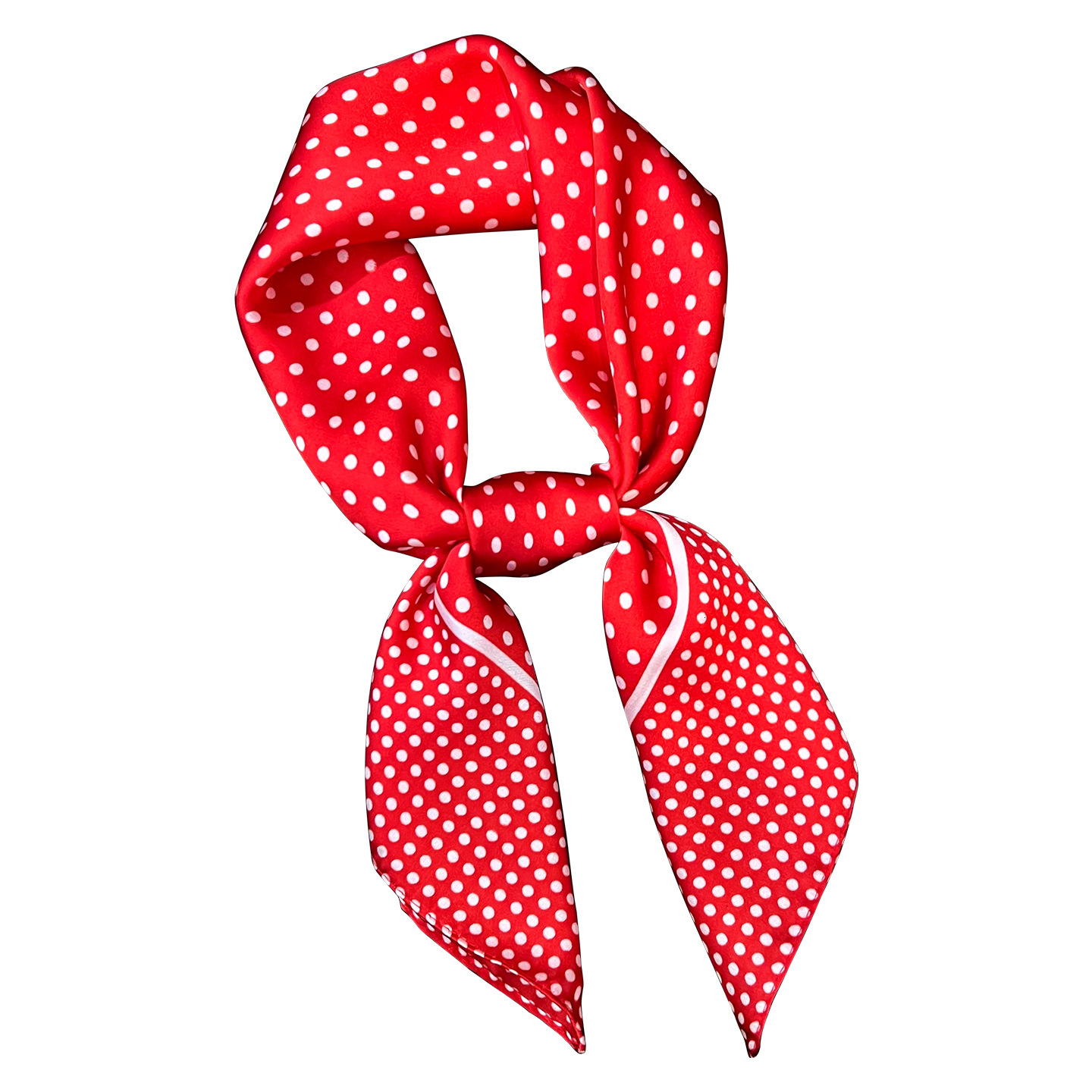 Korean-style polka dot silk women, small square scarf perfect for summer, offering sophisticated fashionable look, providing sun protection, and servi - view 6
