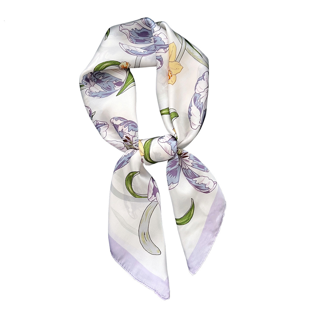 2026 Summer New Lightweight Floral Neck for Women, Youthful Accessory, Hair Tie, Bag Decoration, Silk Scarf - view 6
