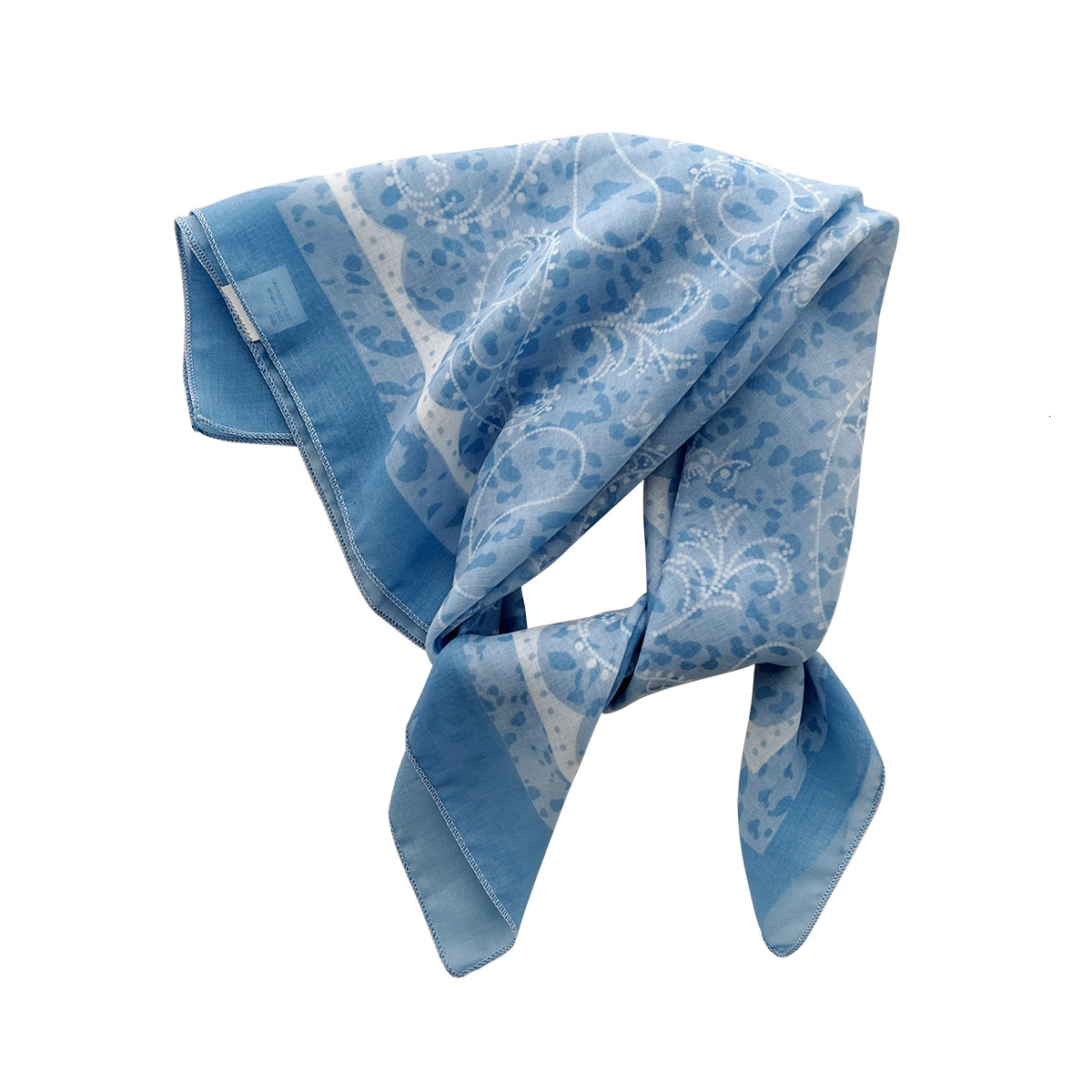 New, fresh, breathable women's soft, artistic, decorative small silk scarf, featuring a Japanese-style retro design, versatile cashew flower patt - view 6