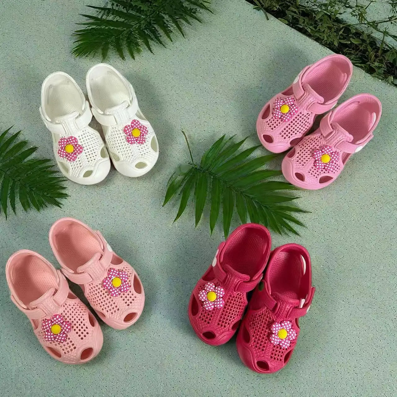 Girls' Floral Toddler Learning Shoes Lightweight Breathable EVA Hole-Patterned Sandals - Cute Versatile Beach Daily Wear Baby 260923