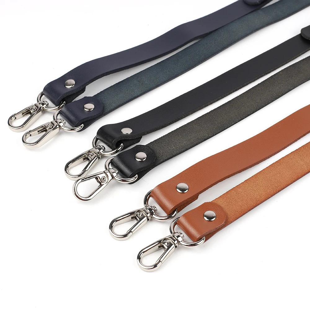 Adjustable 127cm Long Cow Leather Bag Strap Black Tan 2cm Wide Belt for Crossbody Shoulder Bag Replacement Handbag Accessories 260920 - view 4