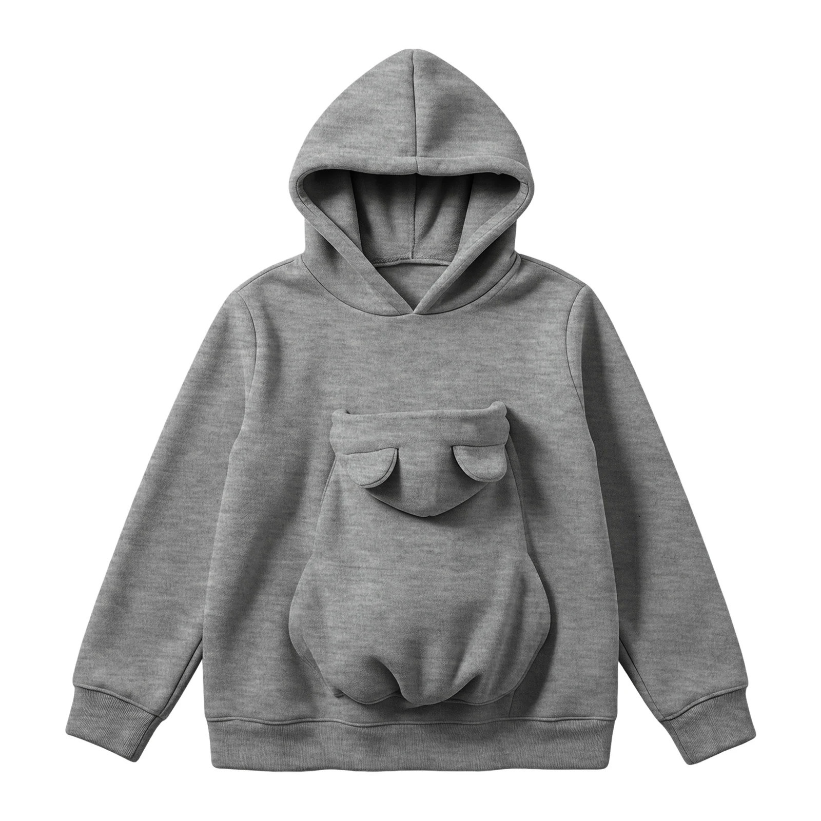 Women Pet Pouch Hoodies Oversize Sweatshirts With Hooded Kangaroo Pocket Cute Funny Solid Color Long Sleeve Pullover For Dog Cat 260924 - view 6