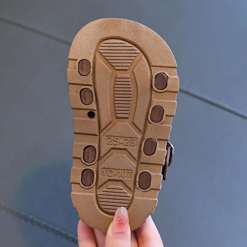 Summer Kids Sandals Casual Soft Sole Anti-Slip Sandals for Boys Girls Solid Color Durable Toddler Beach Sandals 2-12 Years 260923 - view 5