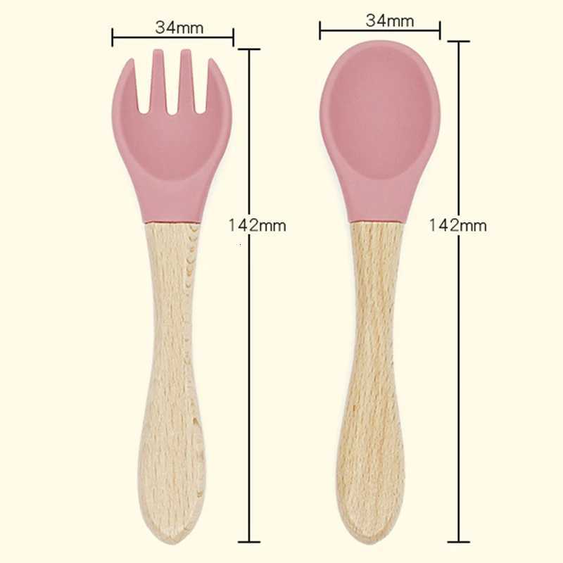 Baby Feeding Other Custom Name Personalized Baby Bamboo Fork Silicone Wooden Feeding Spoon Toddlers Infant Feeding Accessories Organic BPA Free C26092 - view 7