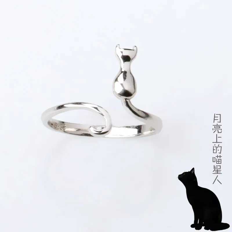 Sterling Band Rings Silver 925 Cat Rings For Women Engagement Luxury Designer Jewelry Female Offers With Free Shipping URBABY Jewellery N260924 - view 5