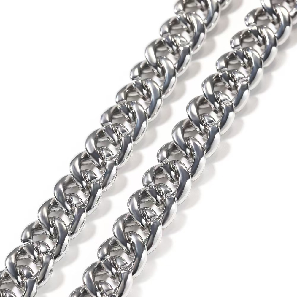 Iced Out Moissanite Cuban Link Chain 18K Gold Plated Silver Plated Hip Hop Necklace Bracelet For Men Bling Full Stone Miami Chain Jewelry - view 9