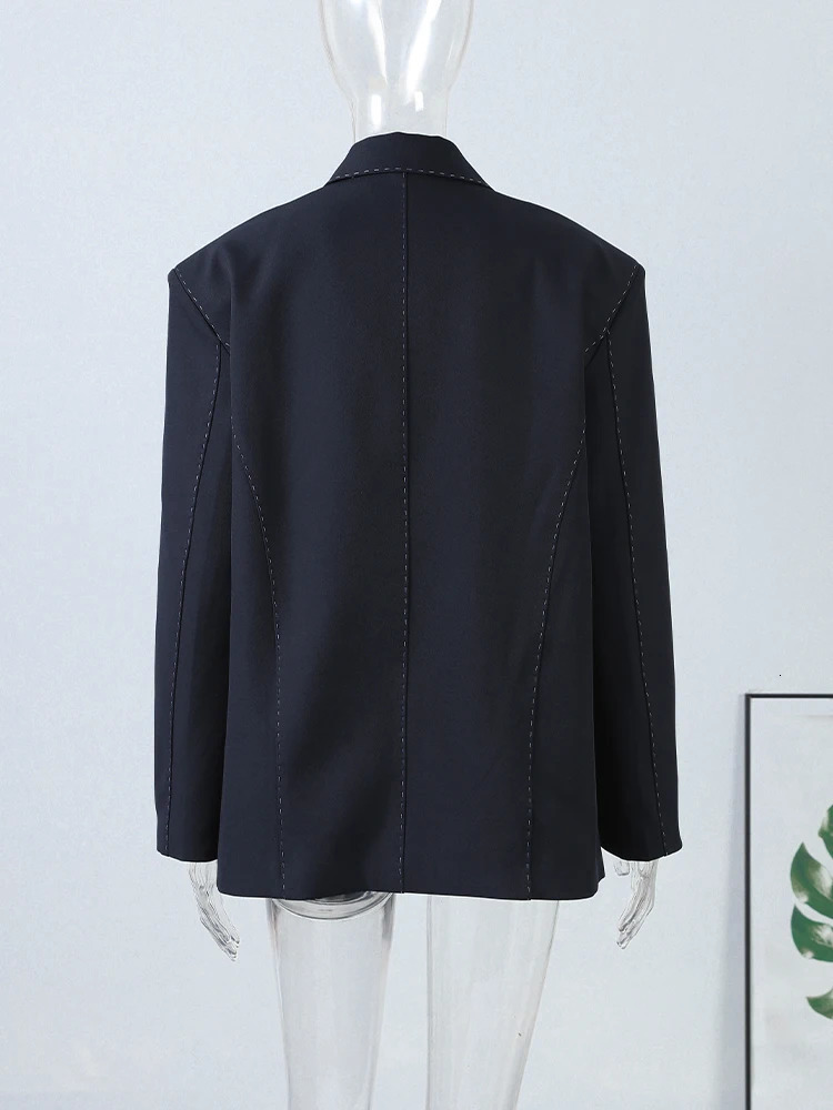 Casual Women Blazer Fashion Long Sleeve Pockets Double Breasted Female Coat Chic Spring Officewear Loose Clothing 2026 260924 - view 4