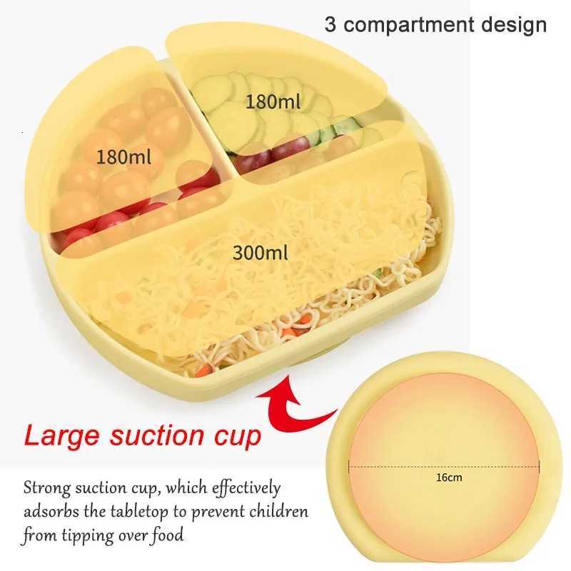 Baby Feeding Other 6Pcs/4Pcs Baby Feeding Set Silicone Tableware Custom Personalized Name Suction Plate Bowls Spoon Fork Bib First Stage Self Feed C26 - view 3