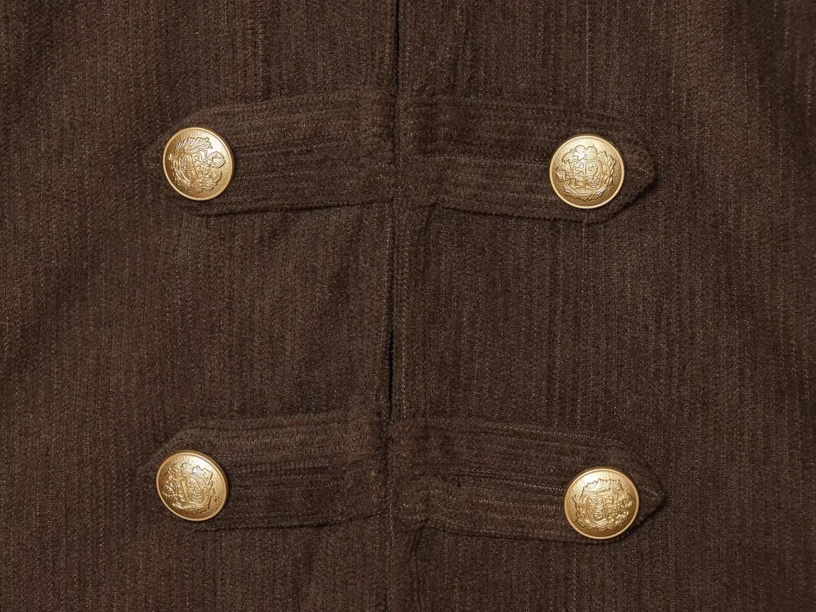 BSAY Cropped Napoleon Military Jacket Women Stand Collar Double Breasted Metal Buttons Corduroy Slim Fitted Vintage Outerwear 260924 - view 4
