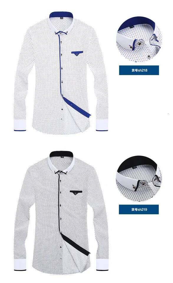 Floral Button Down Men Shirt Brand 2024 Male High Quality Long Sleeve Casual Slim Fit Black Man Clothes Dress Shirts - view 6
