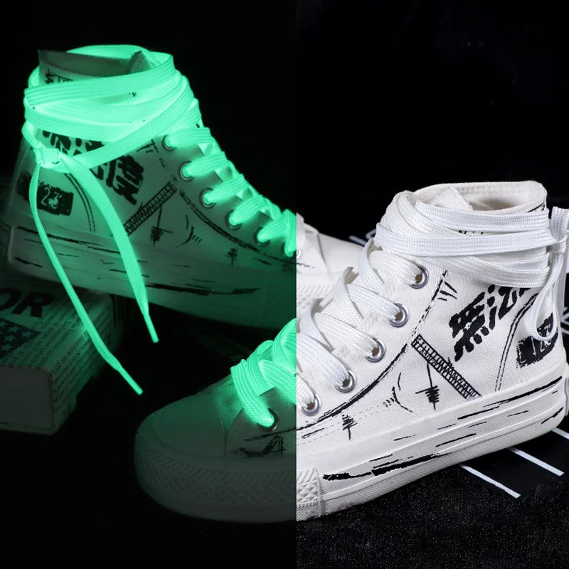 1Pair 120cm Luminous Shoelaces Flat Laces Fashion Sneakers Elastin Shoe Laces Color Fluorescent Shoestrings Shoe Accessories 260924 - view 3