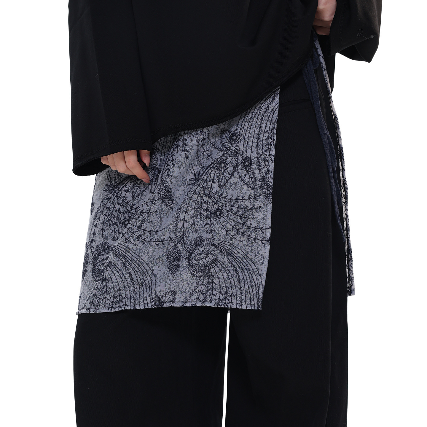 Korean-style fashion lace-up skirt for women, 2026 new model, high-end look, paired jeans and layered with a waist accessory - view 6