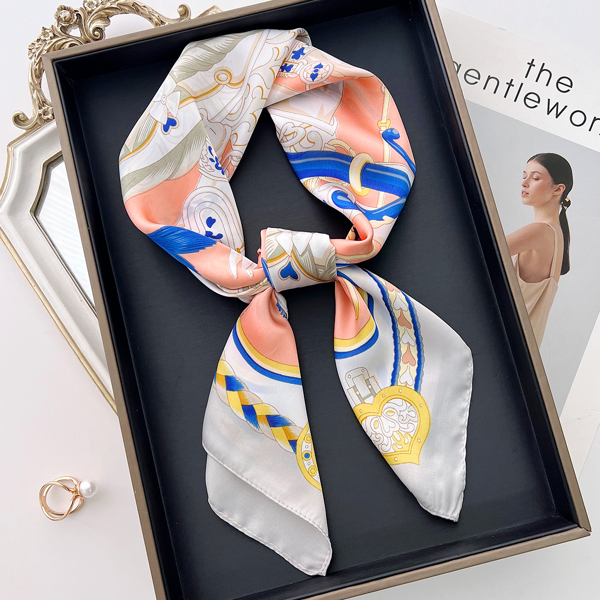 2026 Summer New Horse Pattern Silk Scarf for Women, Commuting Scarf, Spring and Autumn Fashion Versatile Shawl - view 3