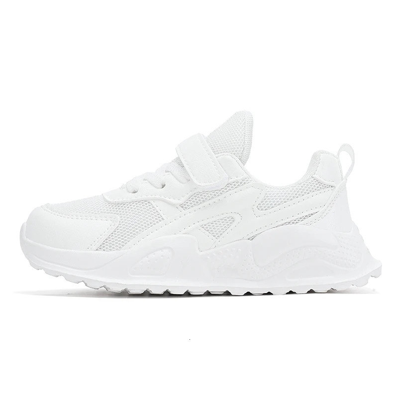 White Children's Leather Casual Shoes Boys Girls Outdoor Sports Running Sneakers Breathable Kids School Walking Non-Slip Tennis 260920 - view 7