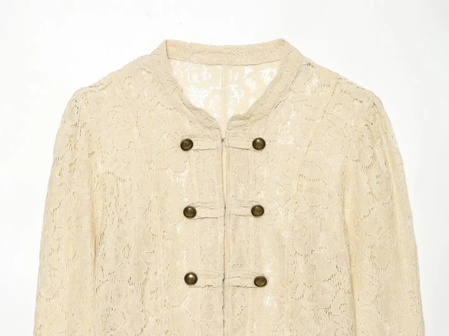2026 Autumn Women Long Sleeve Stand Collar Napoleon Short Jacket Lace Knot Decor Slim Casual Outerwear Female Daily Wear 260924 - view 6