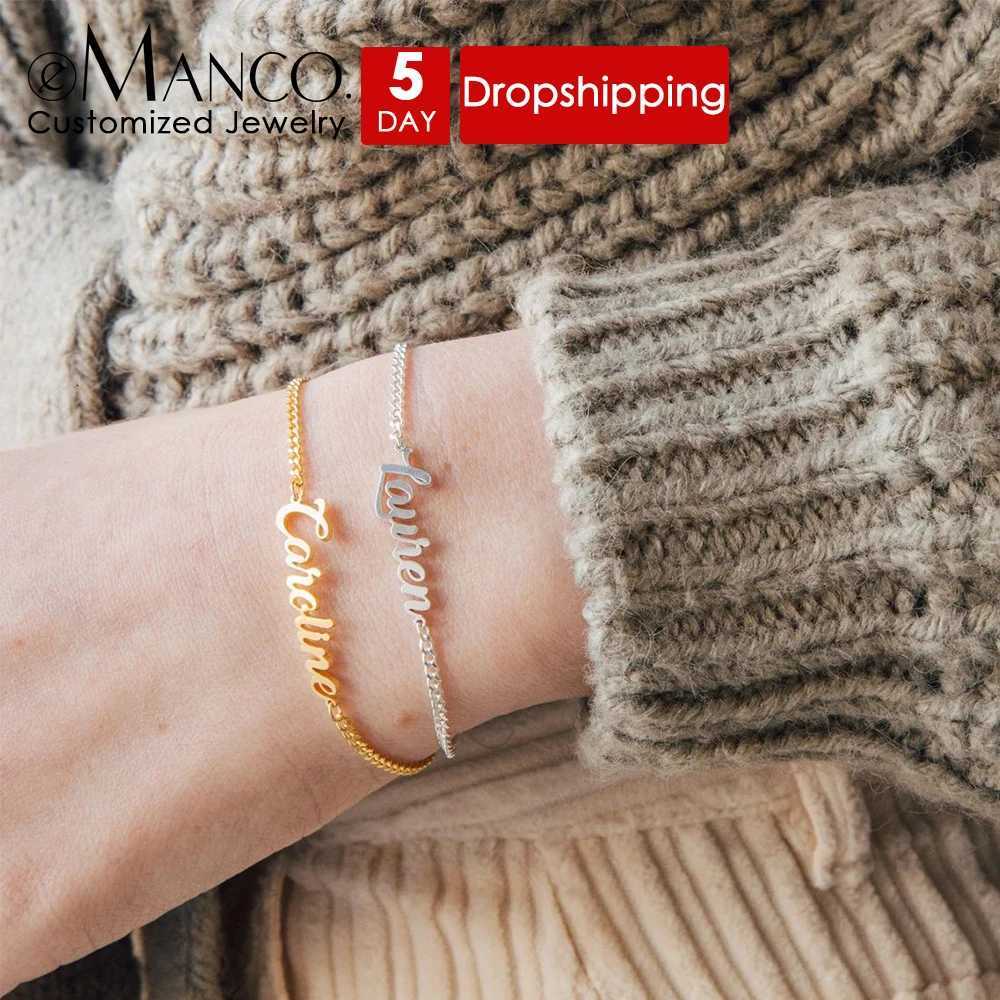 Custi Bangle Steel EMANCO Stainl Wen's Name Bracelet Gold-plated Fashion Jewelry Gift port Generation Shipment N260924 - view 3