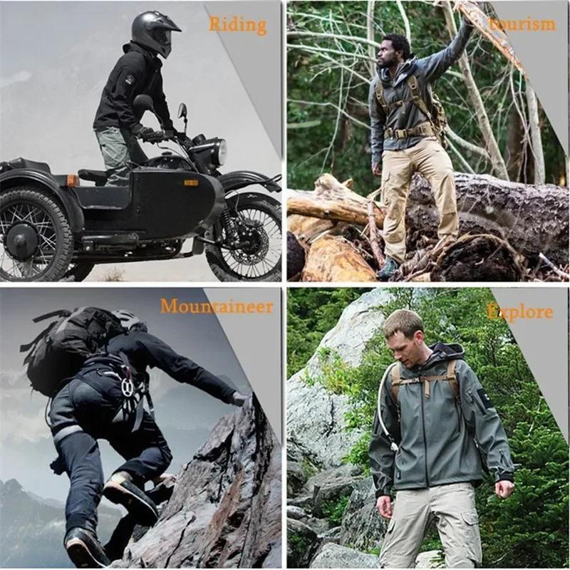 Custom n Support Customization Diy Multiple Pockets Fleece Warm SoftShell Jackets for Men Military Outdoor Man Coat 260923 - view 7