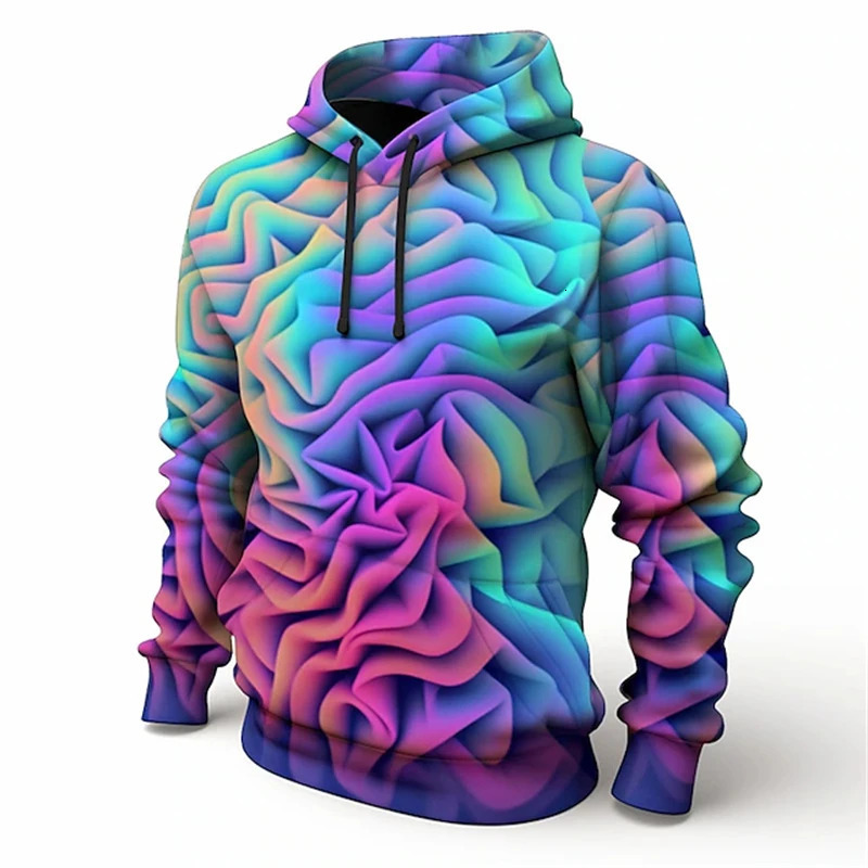 2024 Fashion 3D Printed Color Pattern Men's Hoodie Casual Loose n Pullover Top Street Harajuku Y2k 260922 - view 3