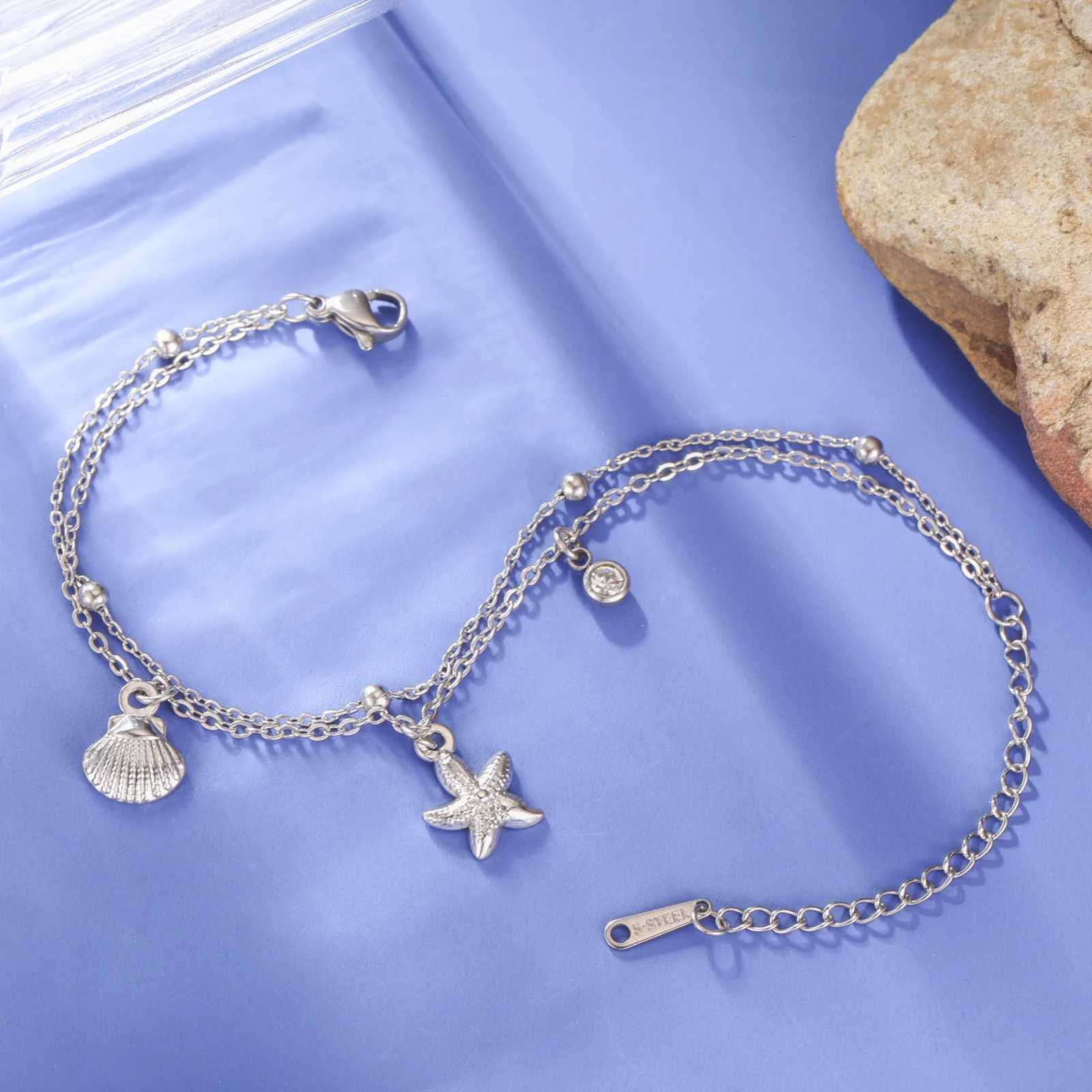 Charms Bangle Seashell Cazador Starfish Wen's Bracelet Stainl Steel Summer Beach Jewelry Hand Bracelet Gift Trend 2026 Wholes N260924 - view 4