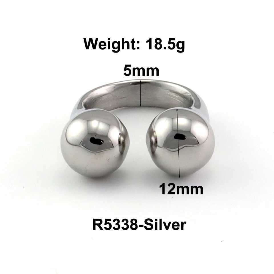 Stainless New Design Band Rings Steel Heavy Geometric Bead Ring For Women Fashion Jewelry Party Gift N260924 - view 7