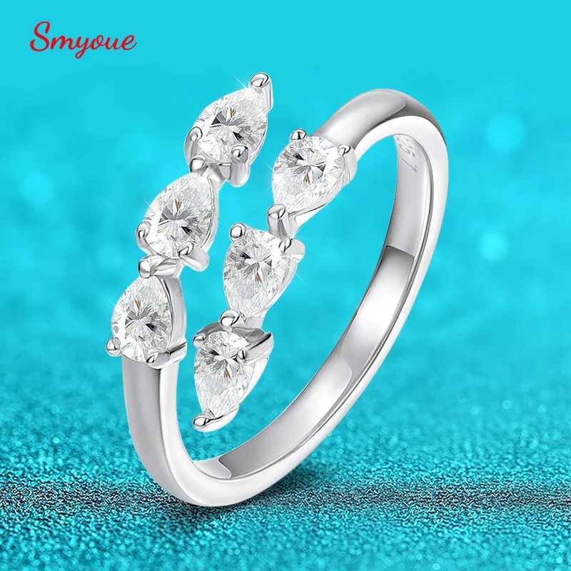 Passed Smyoue Test Band Rings 3*4MM Moissanite Rings for Women Lab Diamond Wedding Band 925 Sterling Silver Female Crown Single Tail Ring N260924 - view 3