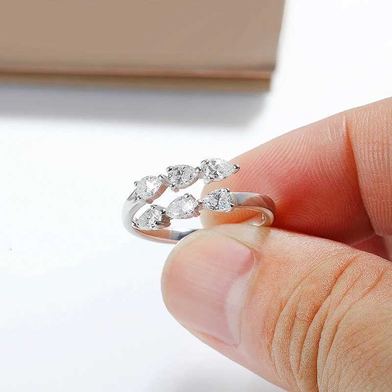 Passed Smyoue Test Band Rings 3*4MM Moissanite Rings for Women Lab Diamond Wedding Band 925 Sterling Silver Female Crown Single Tail Ring N260924 - view 5