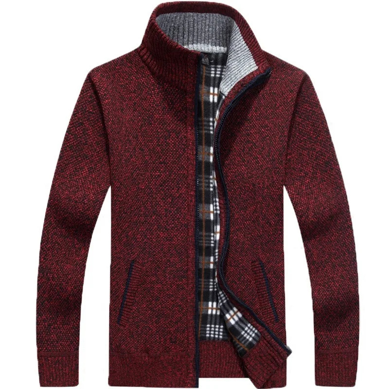 2026 Autumn Winter Men's Sweater Coat Faux Fur Wool Sweater Jackets Men Zipper Knitted Thick Coat Warm Casual Knitwear Cardigan 260922 - view 4