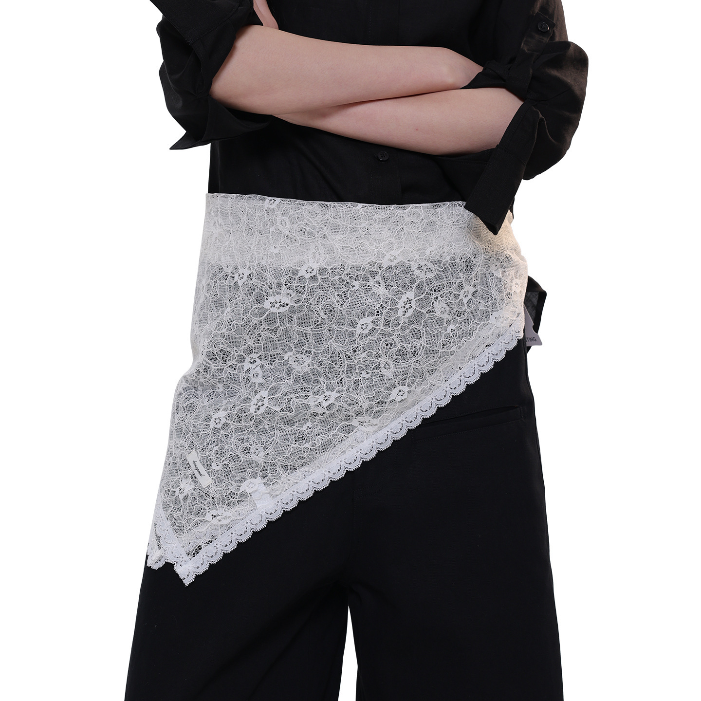 Korean-style white lace scarf women, versatile and elegant for summer, can be used as a shawl, hair tie, or decorative headband - view 6
