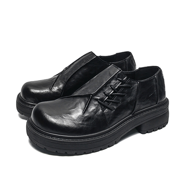 Four season side lace up thick soled big toe leather shoes, fashionable formal wear, business casual shoes, plus size office men's shoes 14561 - view 4