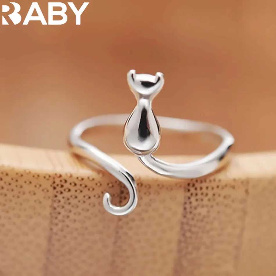Sterling Band Rings Silver 925 Cat Rings For Women Engagement Luxury Designer Jewelry Female Offers With Free Shipping URBABY Jewellery N260924 - view 3