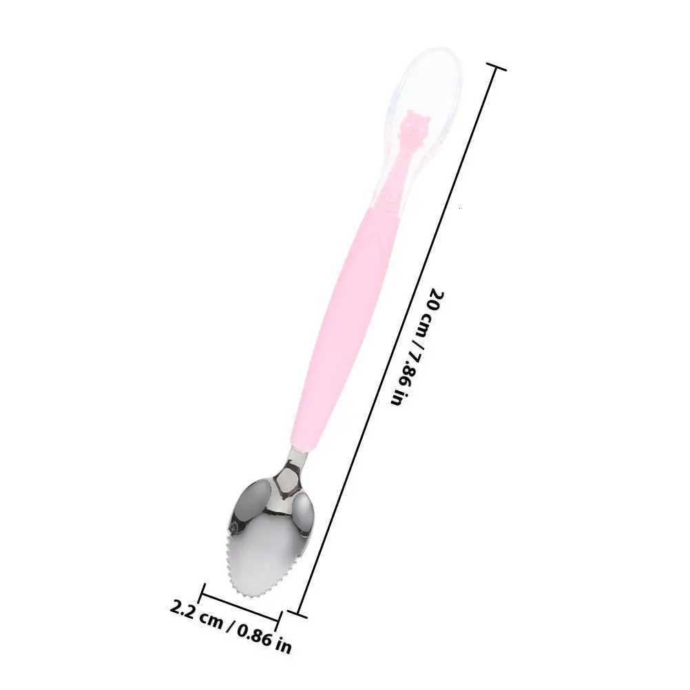 Feeding Other Baby 2Pcs Double Head Baby Spoon Silicone Feeding Tool for Purees Yogurt Smoothies Fruit Scraping Infant Toddler Food Scraper Baby C2609 - view 7